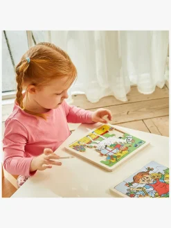 PippiLangstrump Pippi Langstrømpe Træpuslespil Pippi & Lilla Gubben 16 Dele