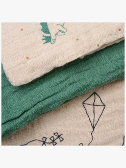 Pippi Tæpper/ Stofbleer i Musselin 6-Pak, Deep Lichen Green