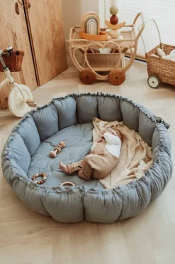 Børn PlayAndGo Play&Go Organic Bloom Legetæppe, Dusty Blue
