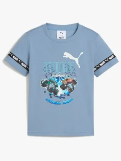 Børn Puma Hot Wheels T-shirt, Cool Blue
