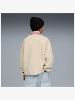Fleecetøj|Puma Sherpa Hybrid Fleecetrøje, Alpine Snow Lyserød/Hvid
