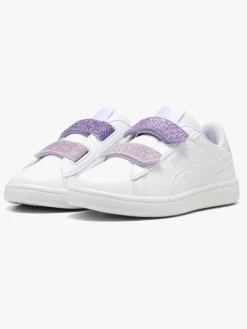 Børn Puma Smash 3.0 Glitter Velcro V PS Sneakers, Hvid
