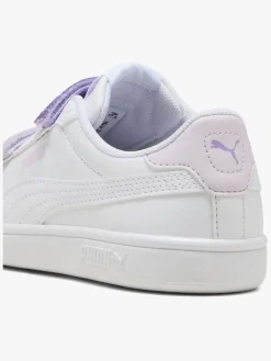 Børn Puma Smash 3.0 Glitter Velcro V PS Sneakers, Hvid