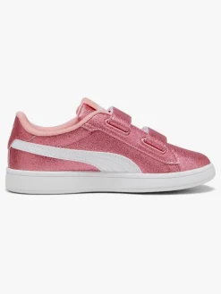 Sneakers|Puma Smash 3.0 Glitz Glam V PS Sneakers, Peach Smoothie/White