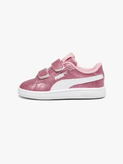 Børn Puma Smash 3.0 Glitz Glam V Infant Sneakers, Peach Smoothie/White