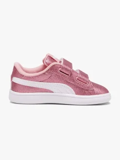 Børn Puma Smash 3.0 Glitz Glam V Infant Sneakers, Peach Smoothie/White