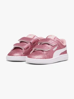 Børn Puma Smash 3.0 Glitz Glam V Infant Sneakers, Peach Smoothie/White