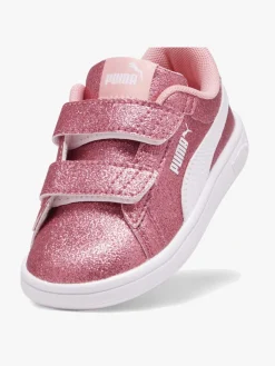 Børn Puma Smash 3.0 Glitz Glam V Infant Sneakers, Peach Smoothie/White