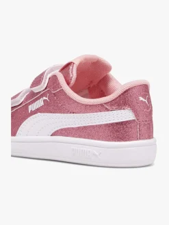 Børn Puma Smash 3.0 Glitz Glam V Infant Sneakers, Peach Smoothie/White