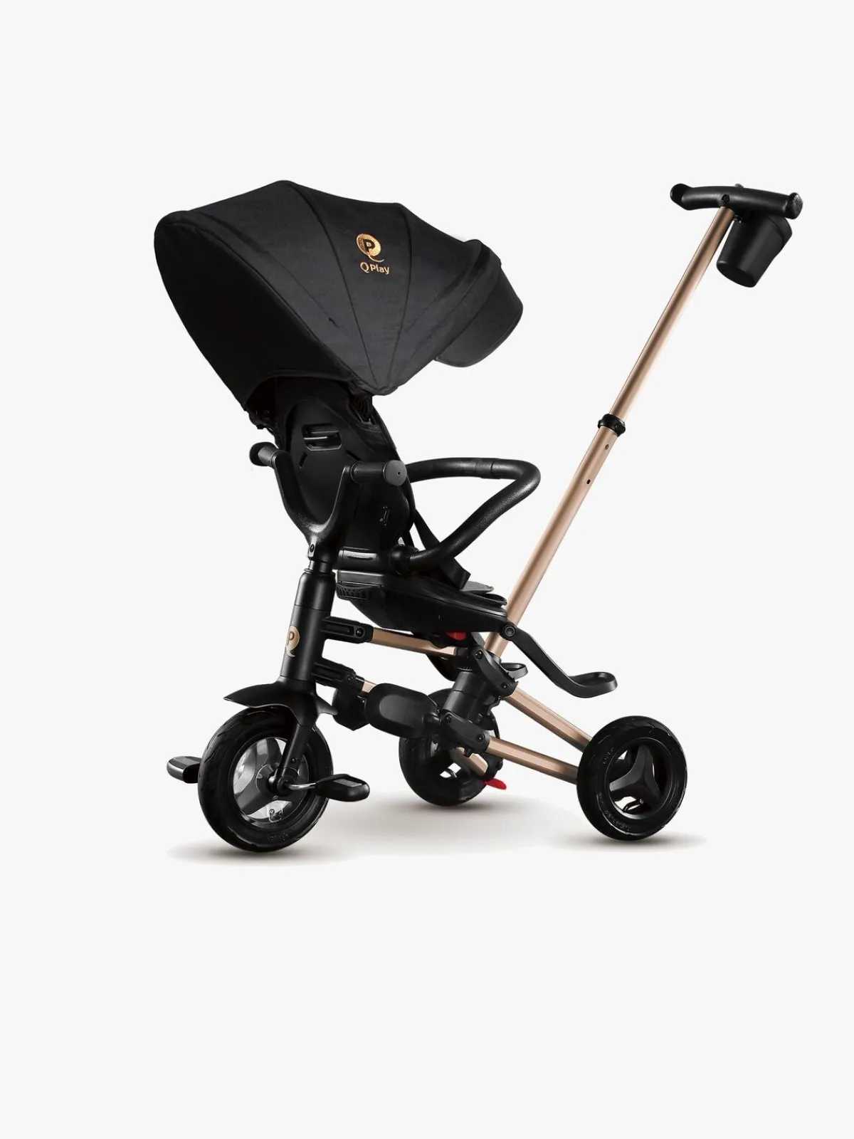 Qplay Cykler-Nova Golden 6-i-1 Sammenklappelig Trehjulet Cykel, Sort