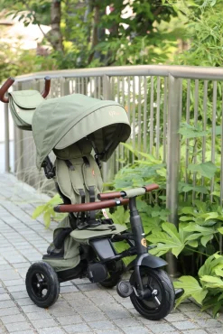 Qplay Rito Delux 6-i-1 Sammenklappelig Trehjulet Cykel, Olivengrøn