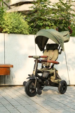 Qplay Rito Delux 6-i-1 Sammenklappelig Trehjulet Cykel, Olivengrøn