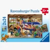 Ravensburger Spil & Puslespil-Airplane & Train Repairs Puslespil 2x24 Brikker