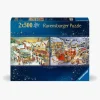 Ravensburger Spil & Puslespil-Christmas Collection No1 Puslespil 2x500 Brikker