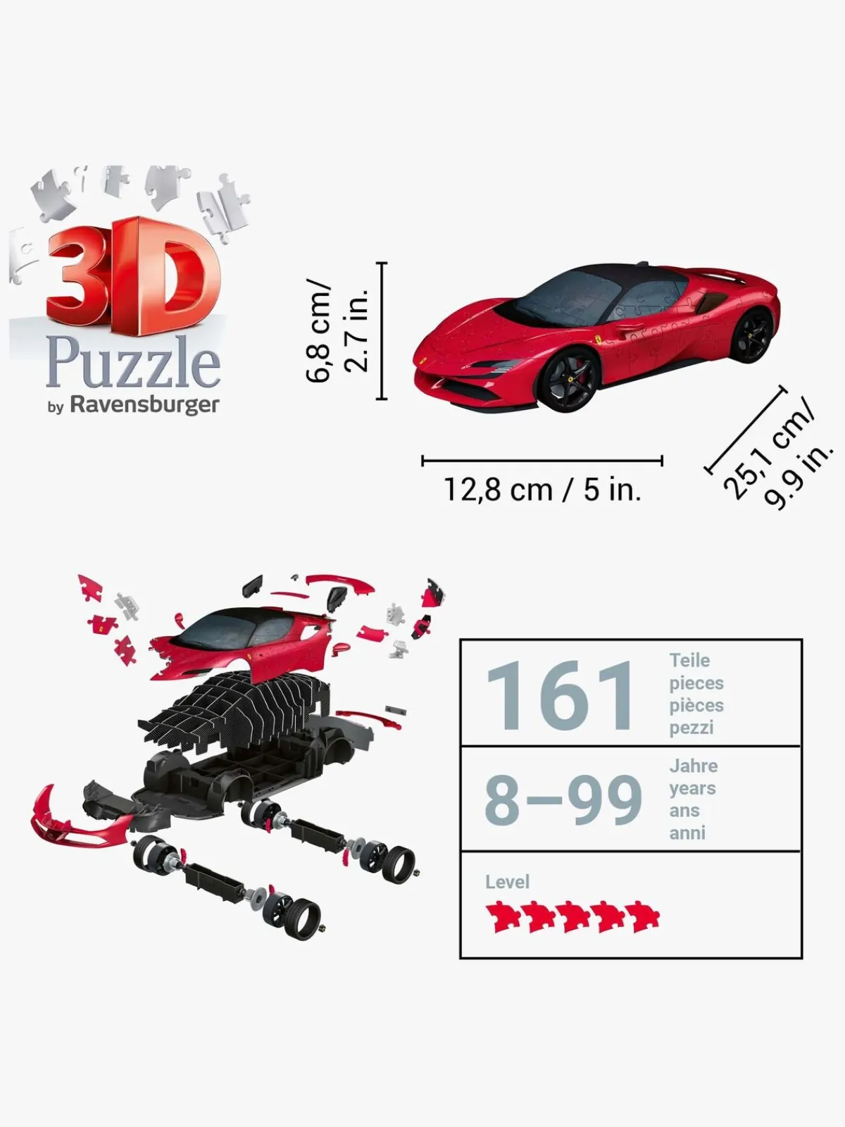 Spil & Puslespil|Ravensburger Ferrari SF90 Stradale 3D-puslespil 161 Brikker