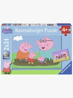 PeppaPig Ravensburger Puslespil Gurli Gris Familieliv 2x24