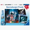 Ravensburger Spil & Puslespil-Puslespil Space Adventure 3x49 Brikker