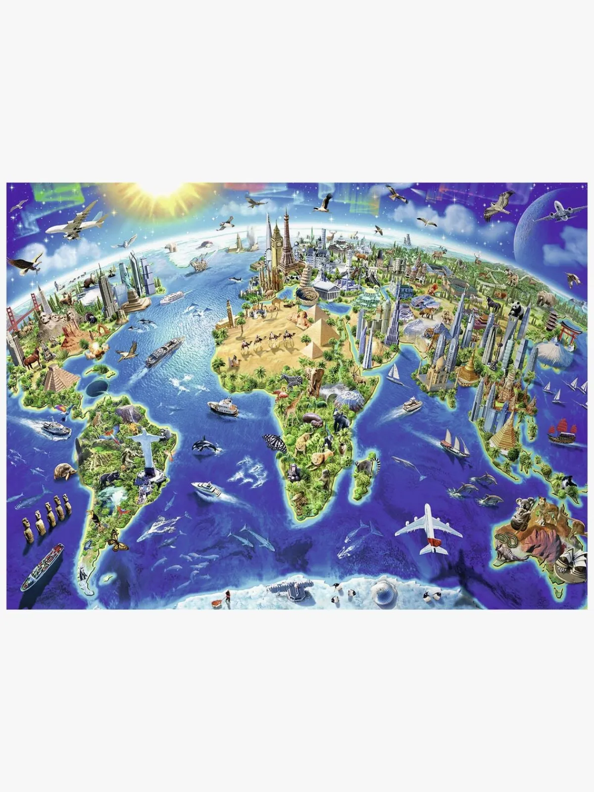 Ravensburger Spil & Puslespil-Puslespil Verdens Landmærker 200 Brikker