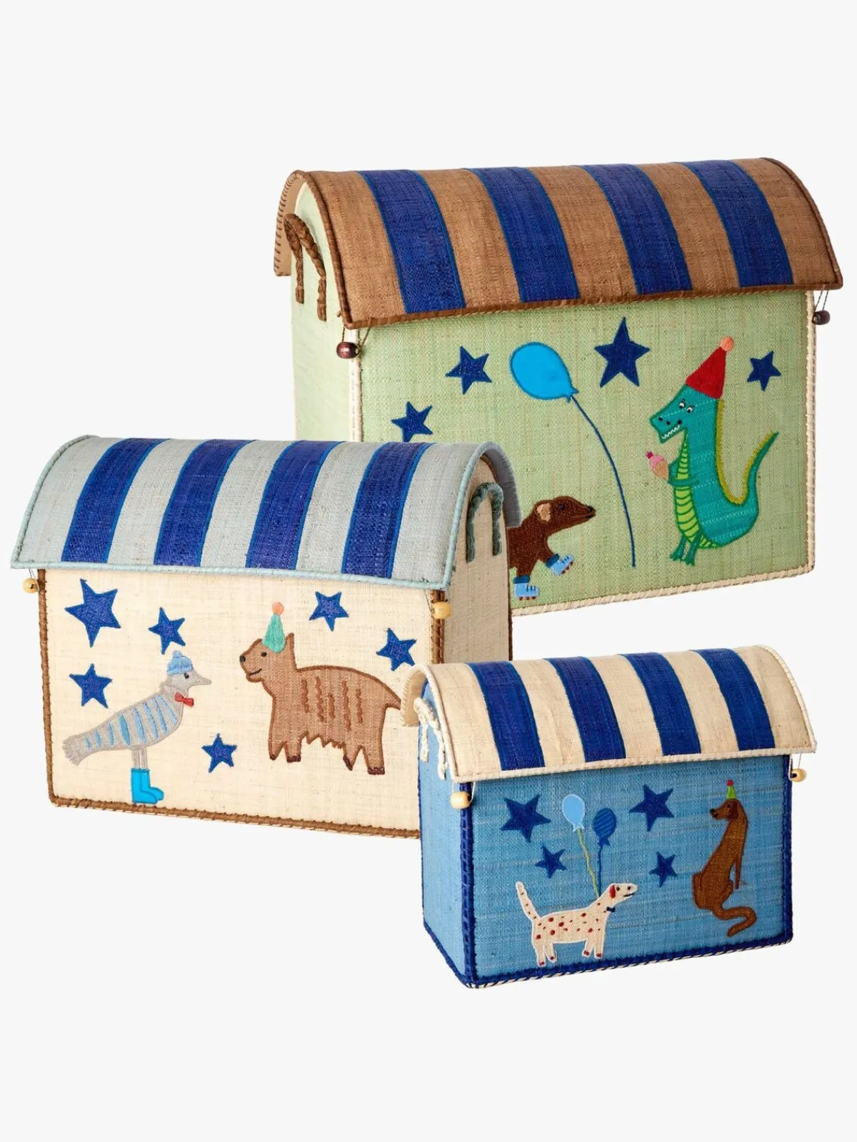 Børn Rice Opbevaringskurve Festdyr 3-i-1, Blå