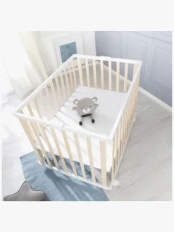 Roba Sammenklappelig Kravlegård med Hjul, Wood White