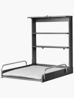 Roba Væghængt Puslebord & Puslepude, Anthracite Lacquered/Silver Grey