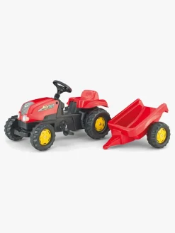 Pedal- & Gåbiler|RollyToys Rolly Toys Kid-X Pedaltraktor med Anhænger, Rød