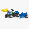 RollyToys Legetøjsbiler & -Fartøjer-Rolly Toys Traktor m. Skovl + Anhænger Kid JD Blå