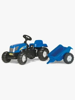 RollyToys Pedal- & Gåbiler-Rolly Toys Traktor med Anhænger Kid NH Blå