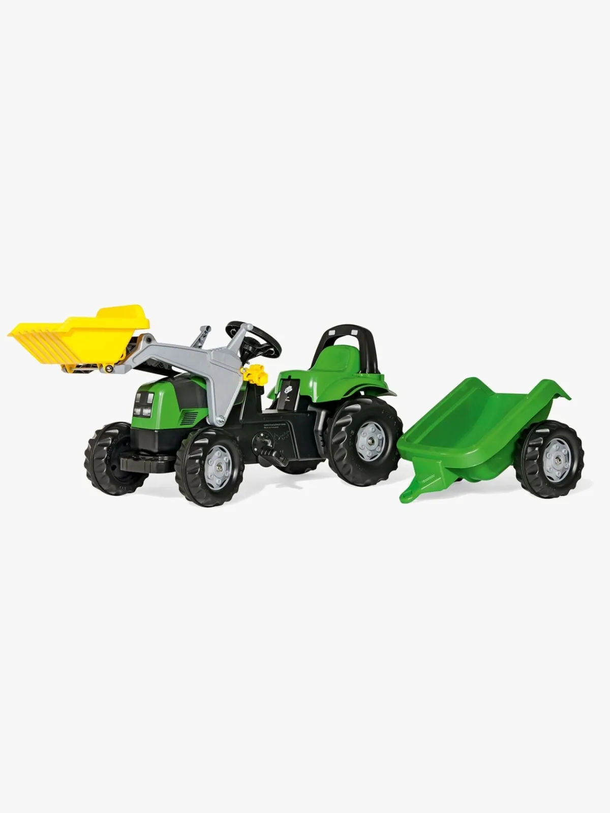 RollyToys Pedal- & Gåbiler-Rolly Toys Traktor med Frontlæsser og Anhænger, Grøn
