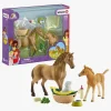 Legetøjsfigurer|Schleich Legesæt Quaterhoppe med Føl