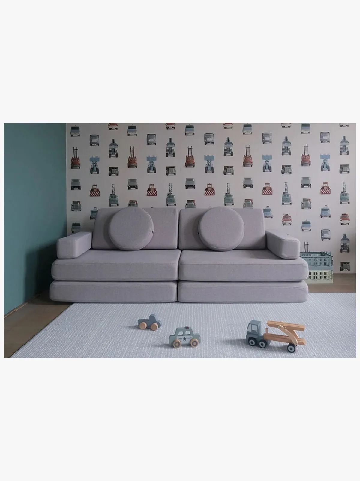Børnemøbler|Shappy Play Bygbar Sofa 160x80 cm, Lysegrå