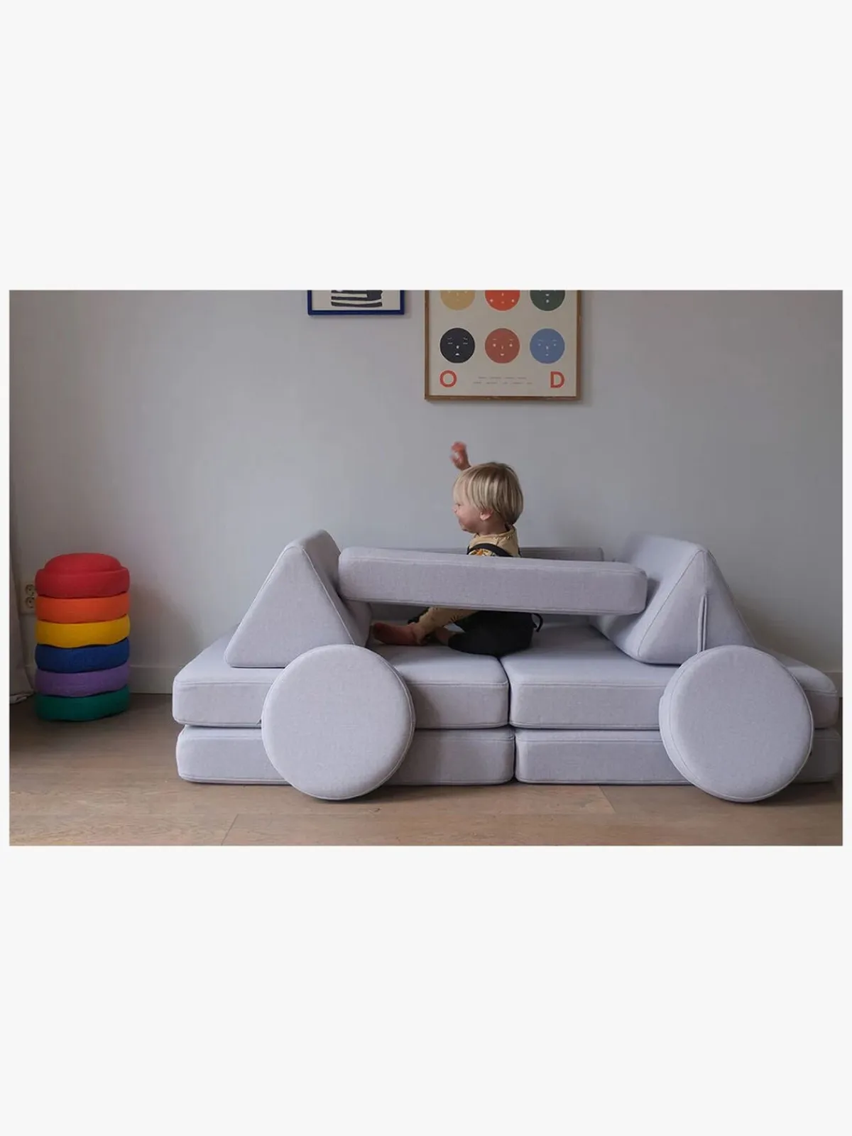 Børnemøbler|Shappy Play Bygbar Sofa 160x80 cm, Lysegrå