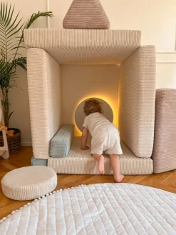 Børn Shappy Play Bygbar Sofa 160x80 cm Kraftig Fløjl, Lollipop