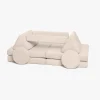 Børn Shappy Play Bygbar Sofa 160x80 cm Kraftig Fløjl, Vanilla