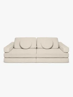 Børn Shappy Play Bygbar Sofa 160x80 cm Kraftig Fløjl, Vanilla