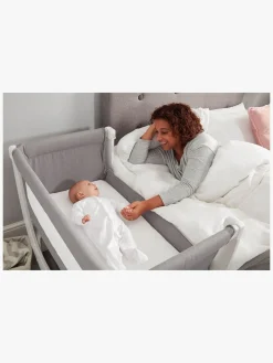 Børn Shnuggle Air Bedside Crib, Dove Grey