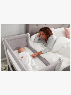 Børn Shnuggle Børnesenge & Tilbehør-Air Bedside Crib, Stone Grey