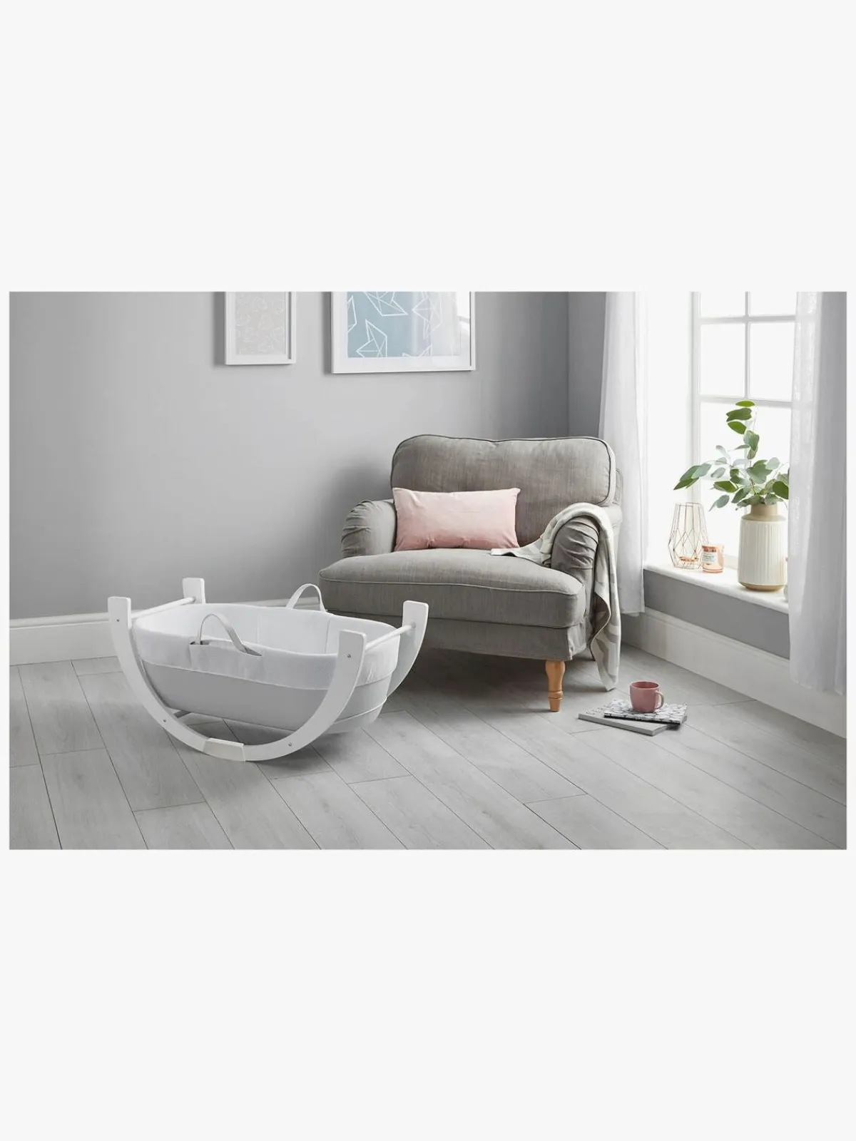 Børn Shnuggle Dreami Moseskurv Sleep System, Grå