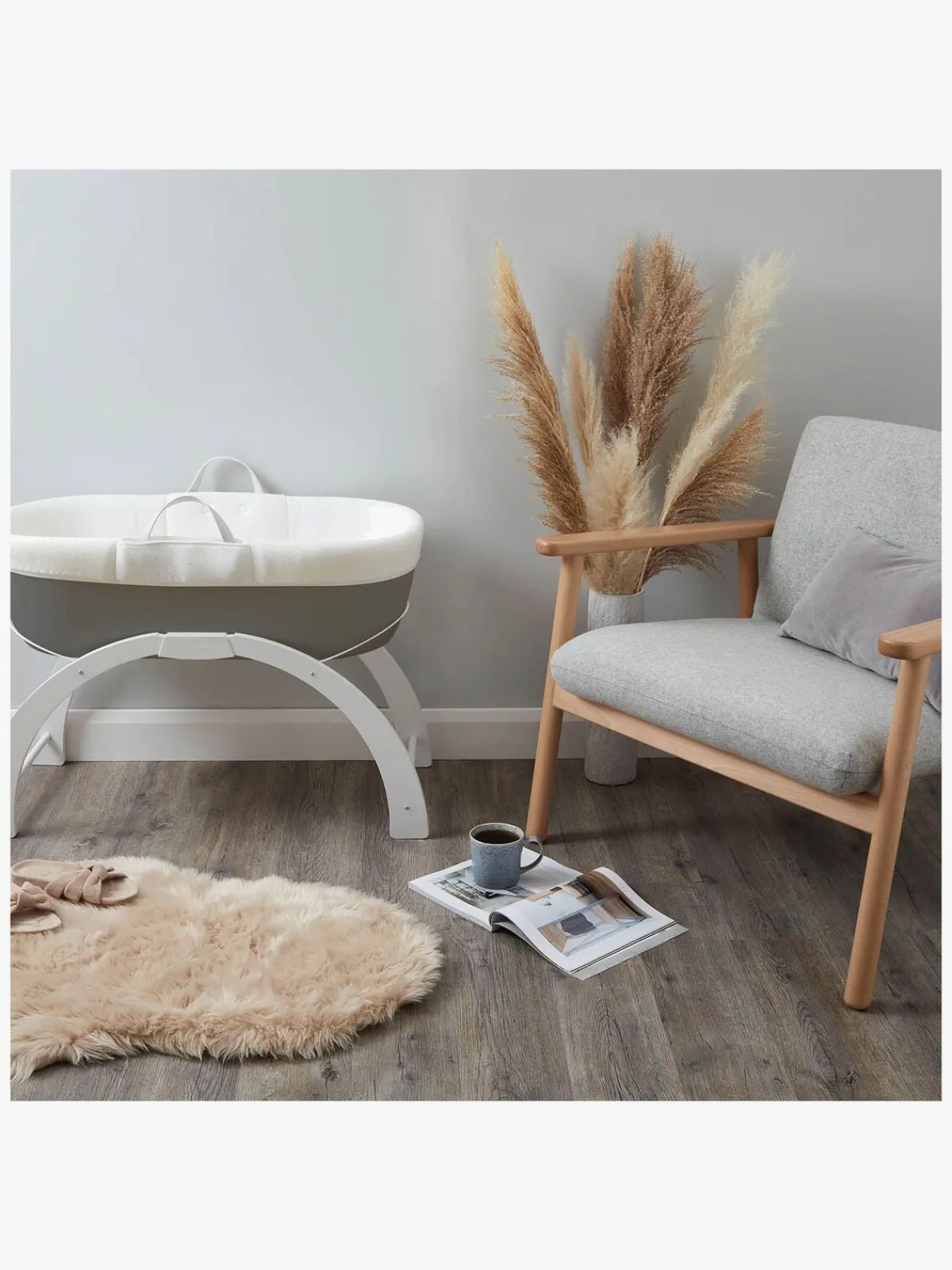 Børn Shnuggle Dreami Moseskurv Sleep System, Slate Grey