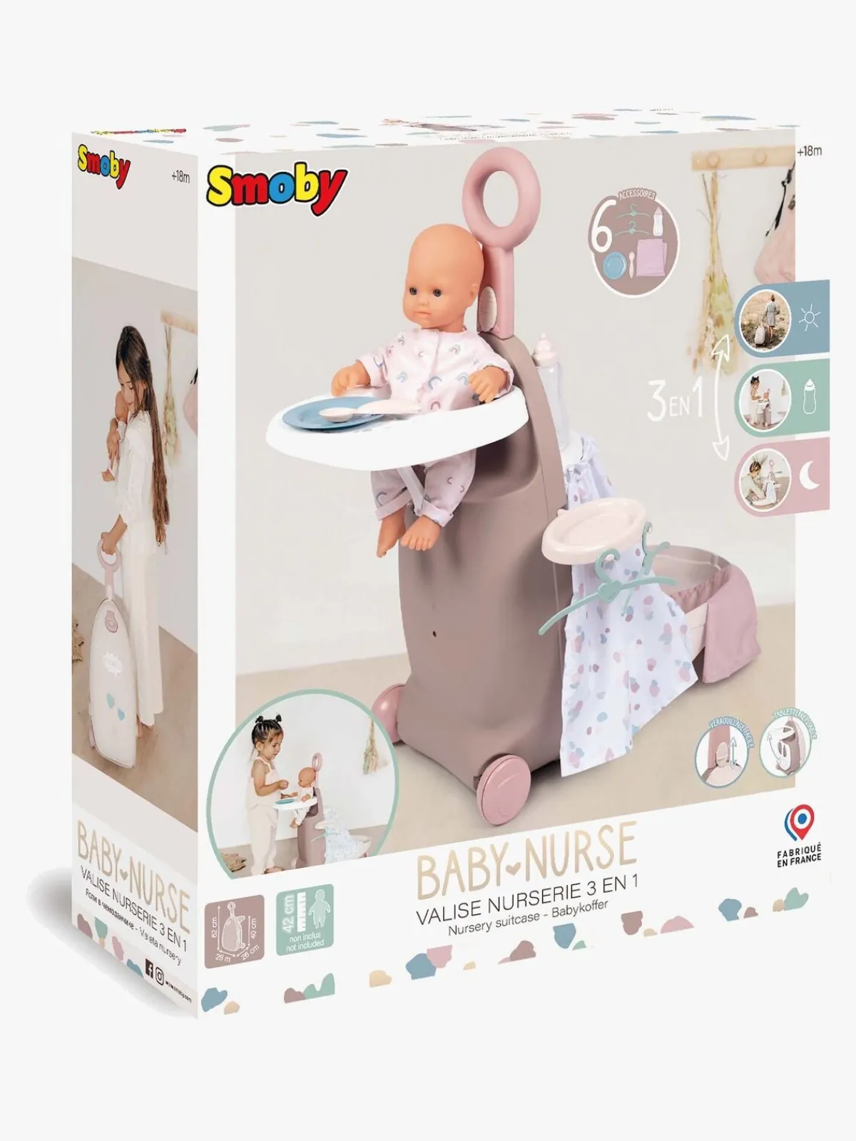 Børn Smoby Legetøj Til Børn På 0-10 År|Dukker & Bamser-Baby Nurse 3-i-1 Pusletaske