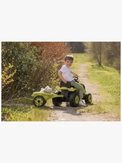 Pedal- & Gåbiler|Smoby  Farmer Traktor XL + Trailer, Grøn Sort/Gul