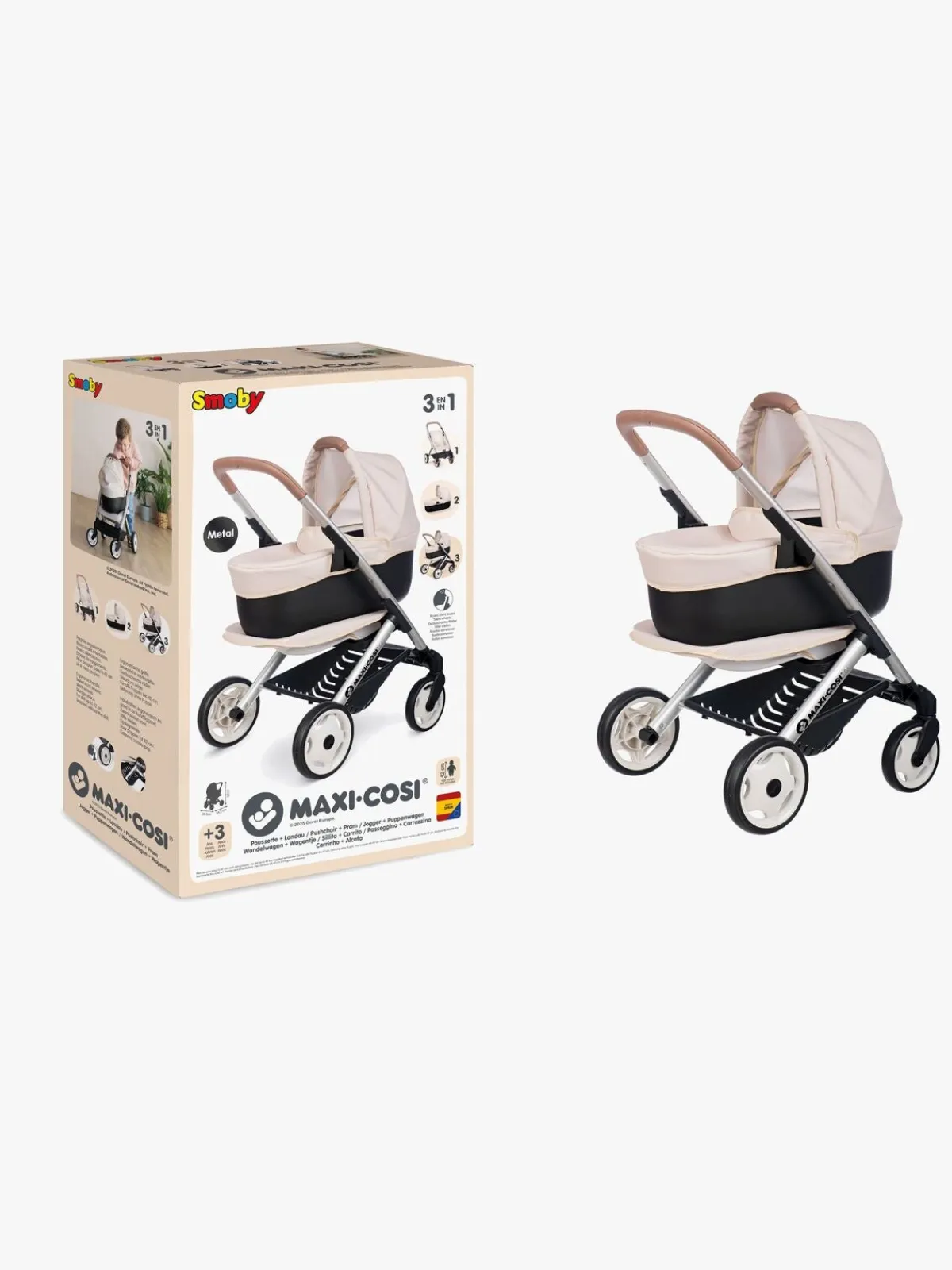 Smoby Dukker & Bamser-MAXI-COSI Dukkevogn 3-i-1, Beige