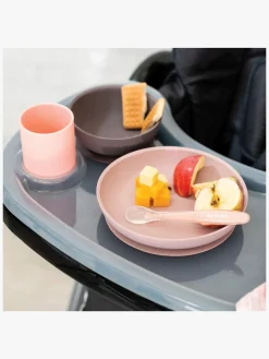 Nattou Soft Sili Børneservice 4 dele Lyserød/Aubergine