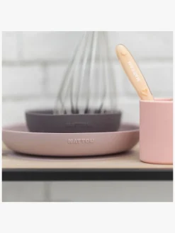 Nattou Soft Sili Børneservice 4 dele Lyserød/Aubergine