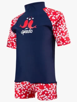 Børn Speedo Uv & Strand-Spashmaster UV-Sæt, Navy/Red