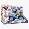 SpideyandFriends Legetøjsfigurer-Spidey And His Amazing Friends Flip & Reveal Bilsæt