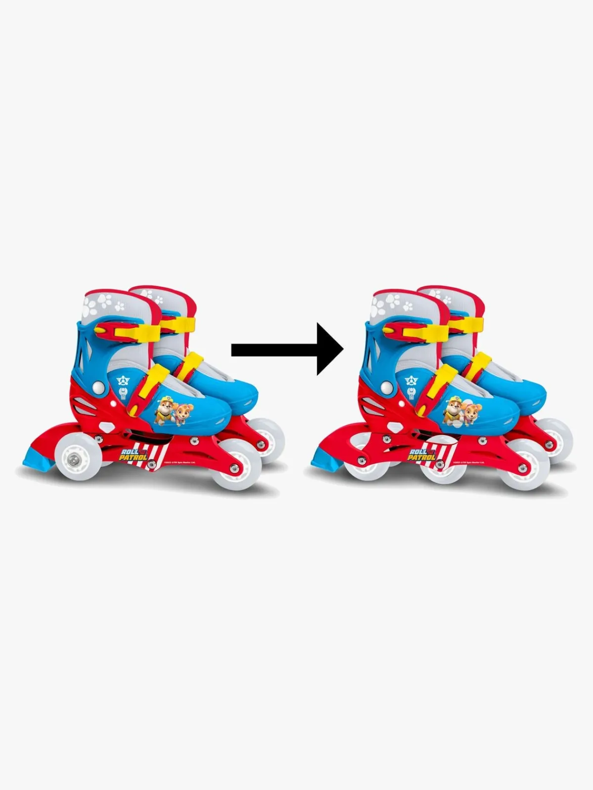 PawPatrol Stamp Paw Patrol Justerbar 2-i-1 Inliners Størrelse 27-30, Blå/Rød