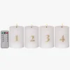 Børn StarTrading Interiør-Star Trading LED Bloklys 4-pak, Flamme Advent