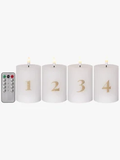 Børn StarTrading Interiør-Star Trading LED Bloklys 4-pak, Flamme Advent