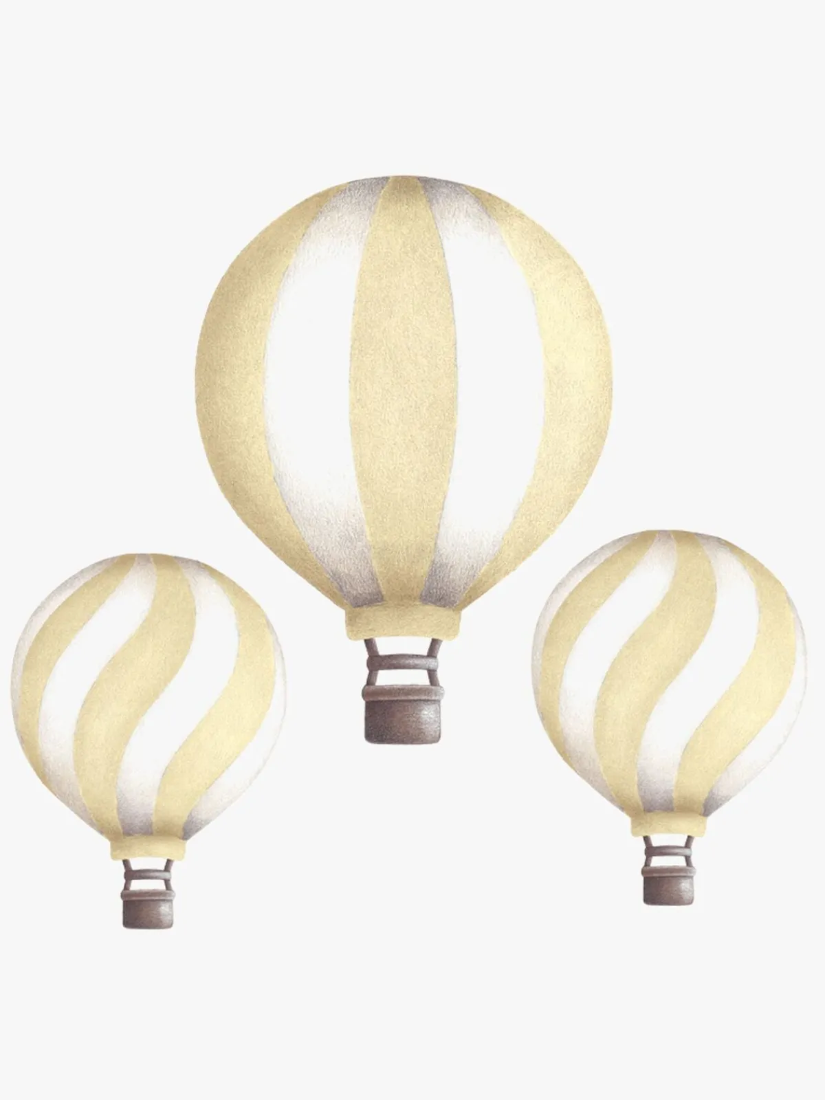Børn Stickstay Vintage Balloon Set Wallsticker, Lemon